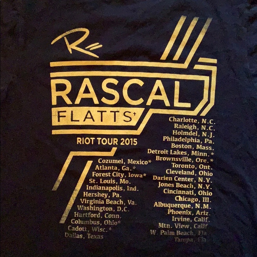 Rascal Flatts Riot Tour 2015 Concert T-Shirt - Picture 4 of 5